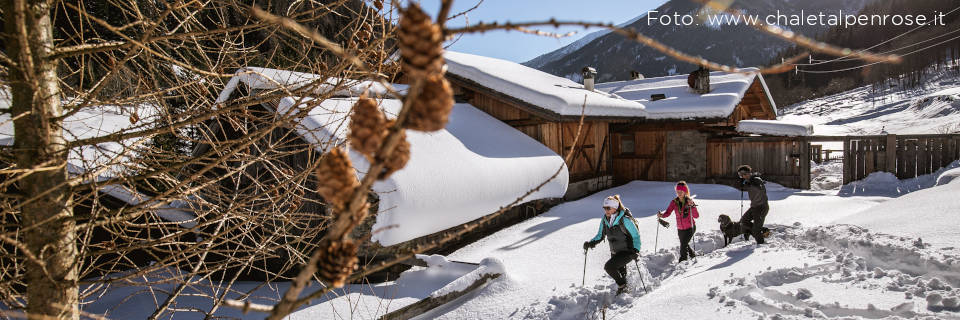 yoga ciaspole schneeschuh trentino chalet alpenrose